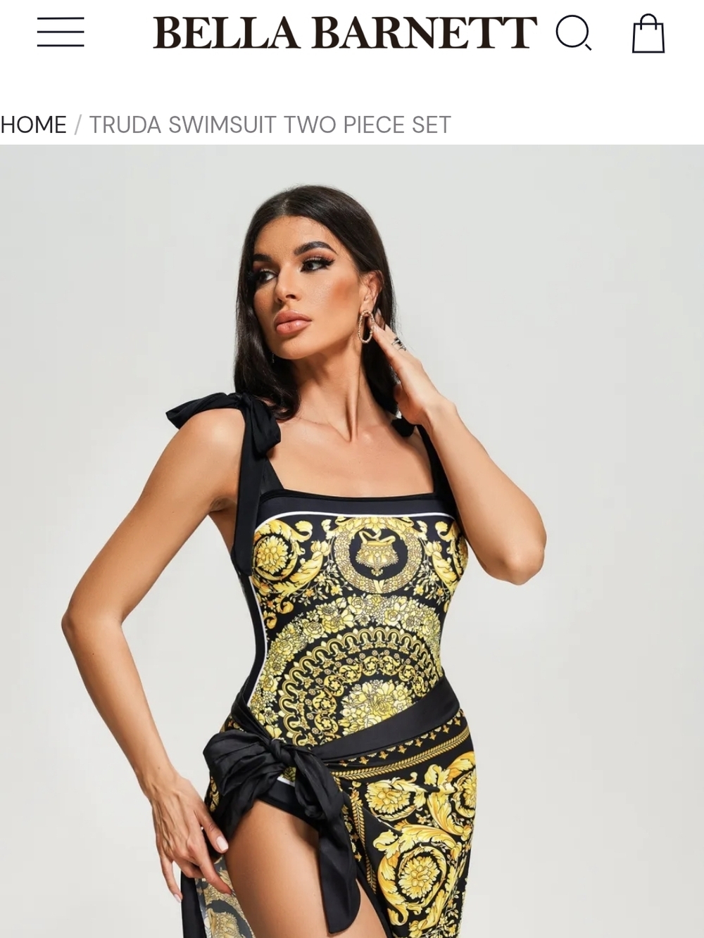 Bella Barnett Black & Gold Truda Two-Piece Swim Set